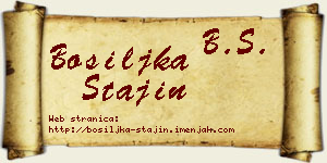 Bosiljka Stajin vizit kartica